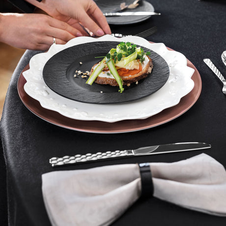 VILLEROY & BOCH Manufacture Rock Nero Set 6 Pezzi Piatto Frutta Colazione 22cm