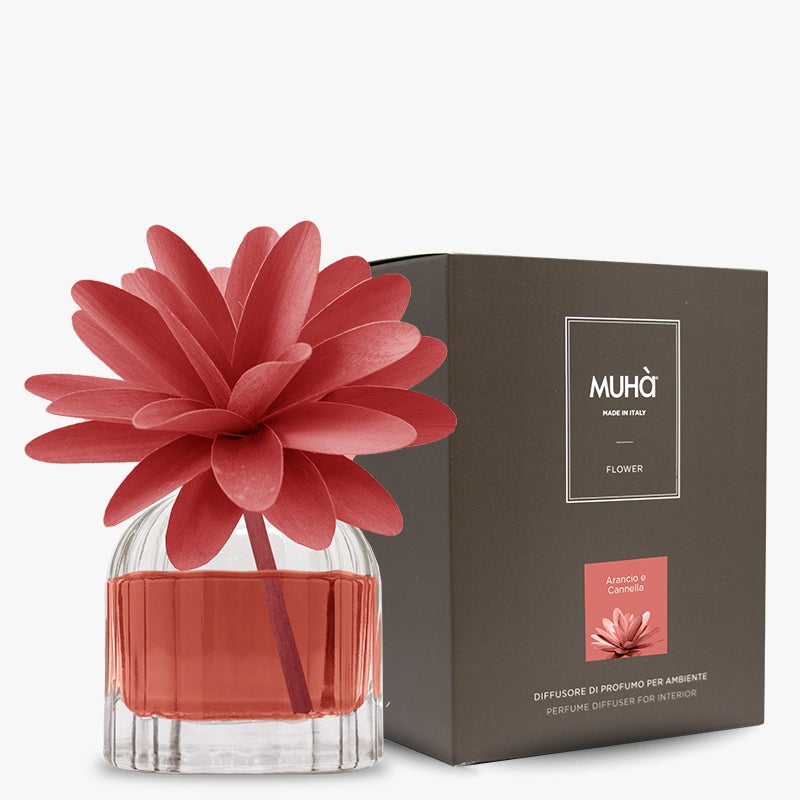 MUHA' Flower 60ml Profumatore D'Ambiente Diffusore Arancio e Cannella