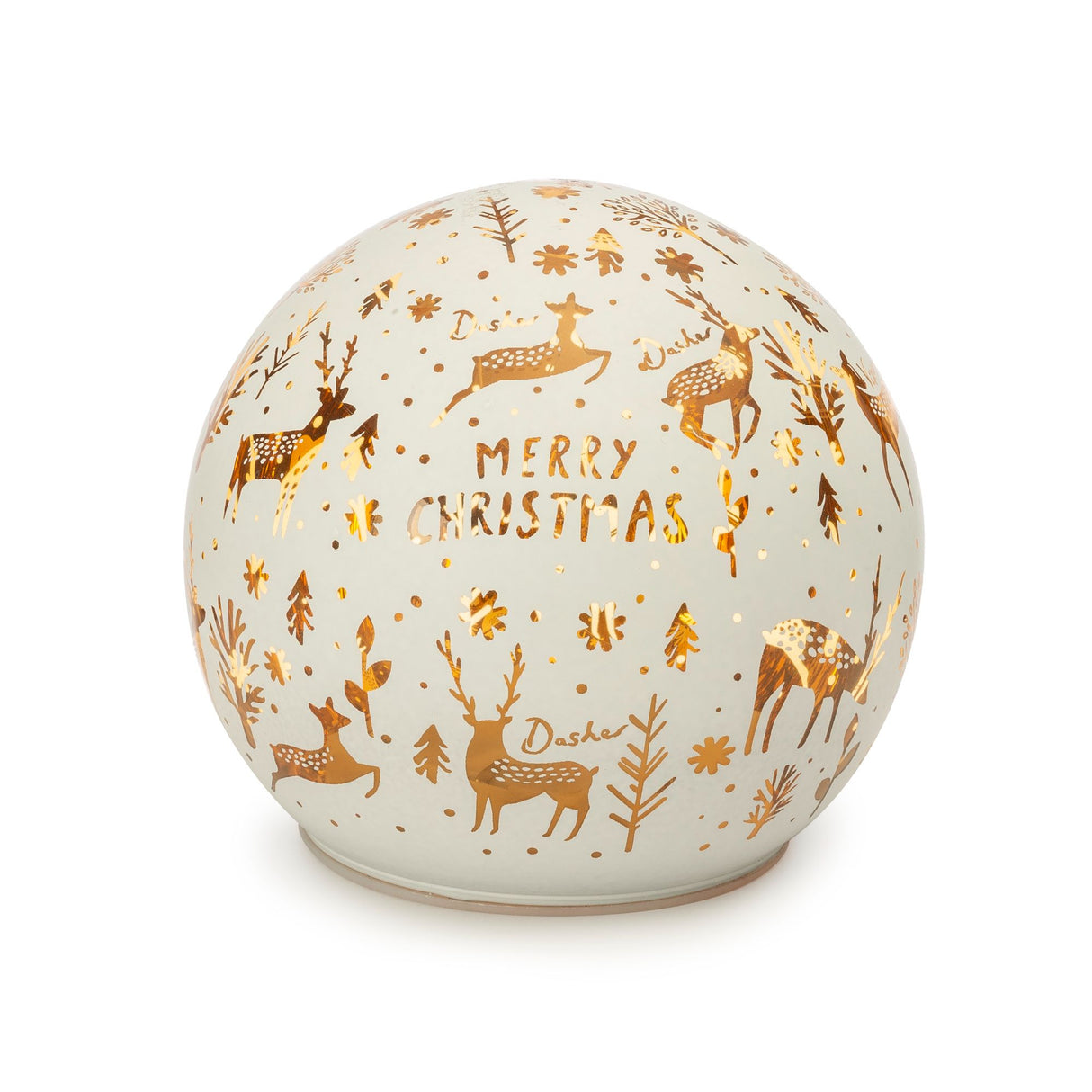 NOEL by Lamart - Sfera Lampada Lanterna Vetro LED Decorazione Natalizia Bianca 10cm