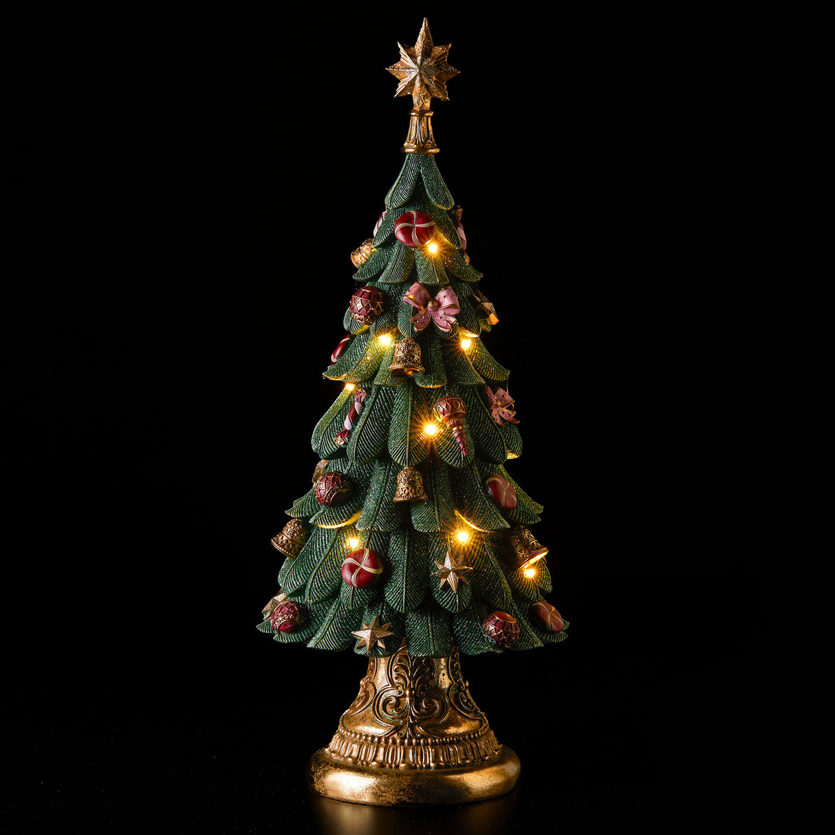 EDG Enzo De Gasperi Albero di Natale in Resina con Luci LED e Musica 60cm Decorazione Natalizia