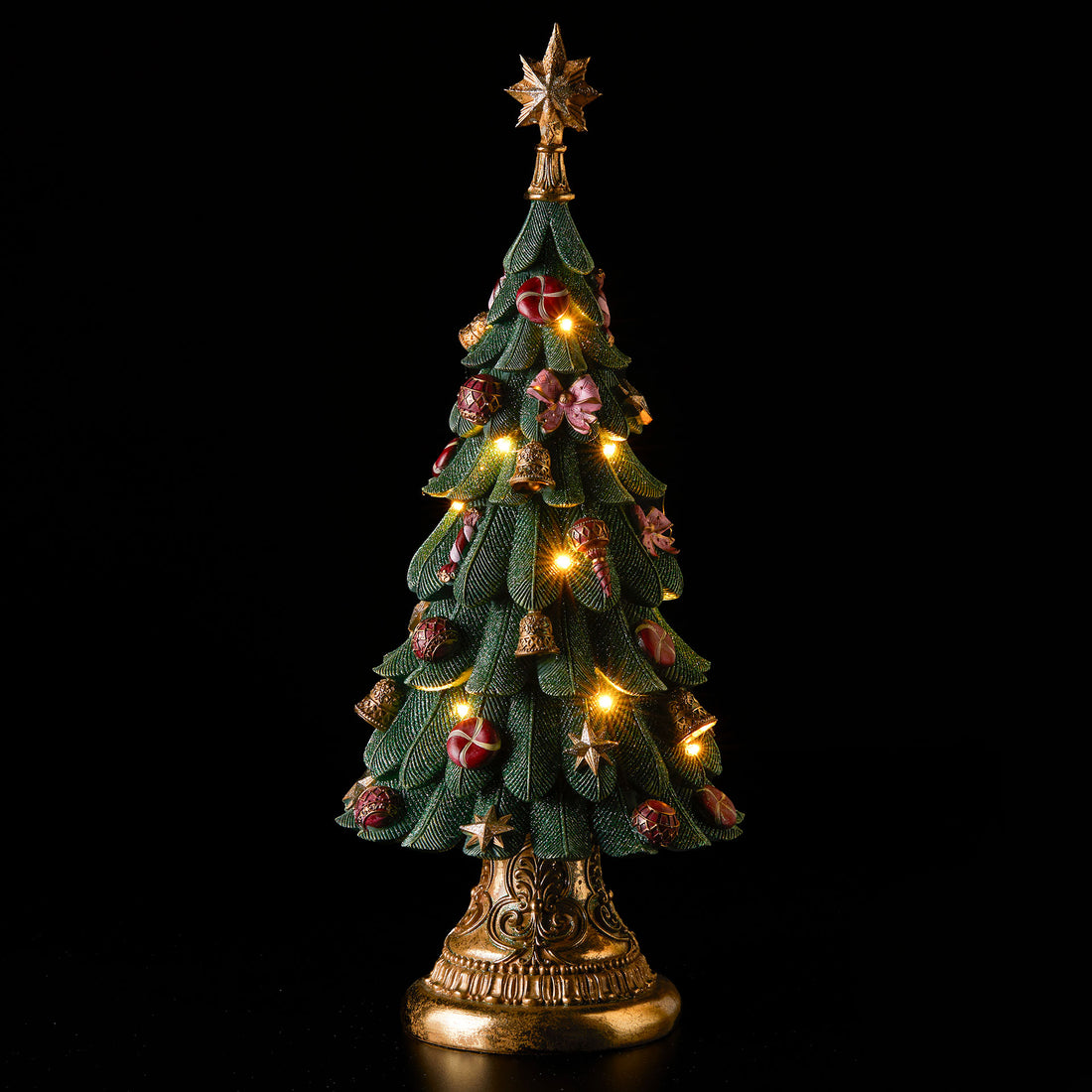 EDG Decorazione Natalizia Albero di Natale c/Luci 60cm Resina