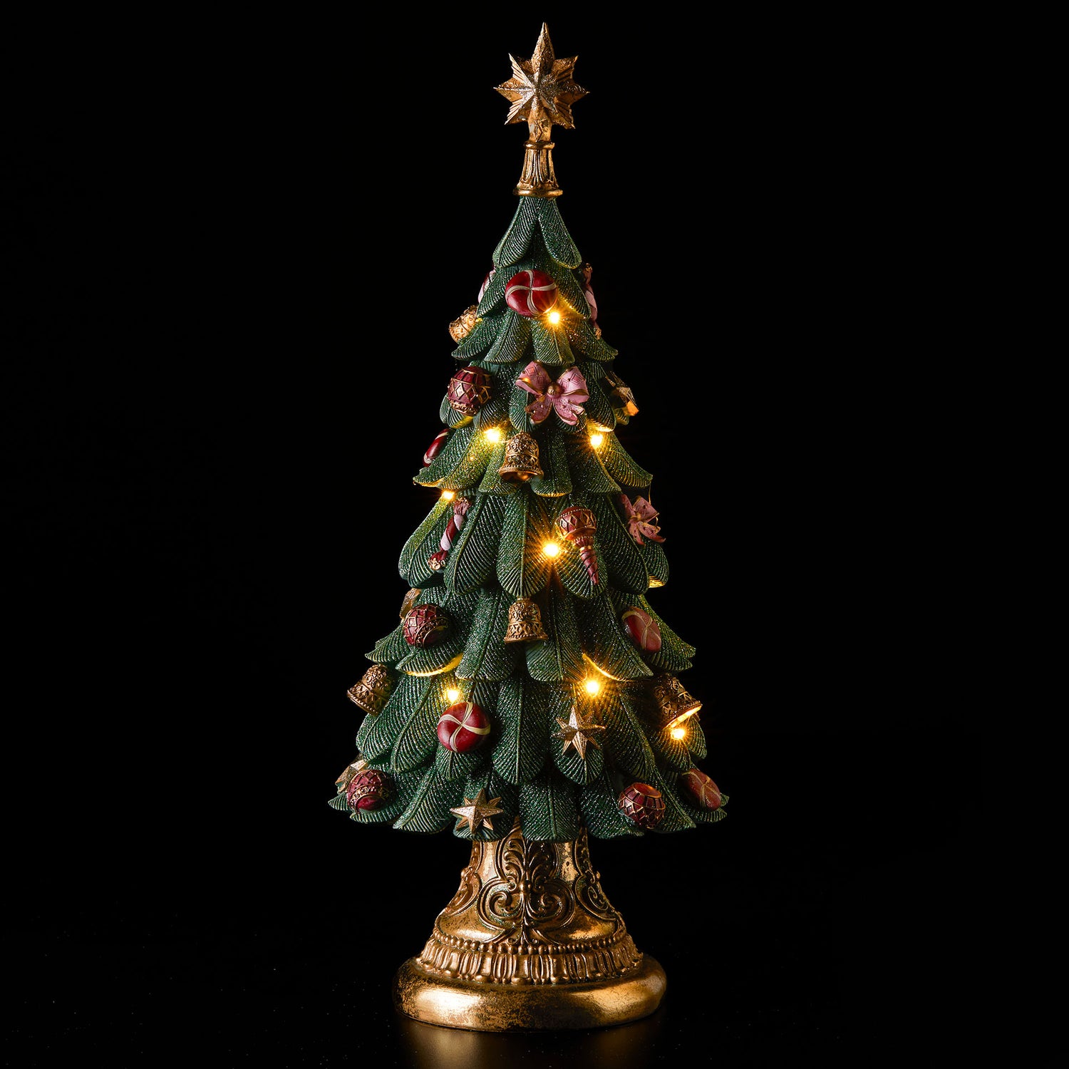 EDG Decorazione Natalizia Albero di Natale c/Luci 60cm Resina