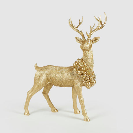 EDG Cervo Oro Decorazione Natalizia 81x38xH102cm Poliresina Natale