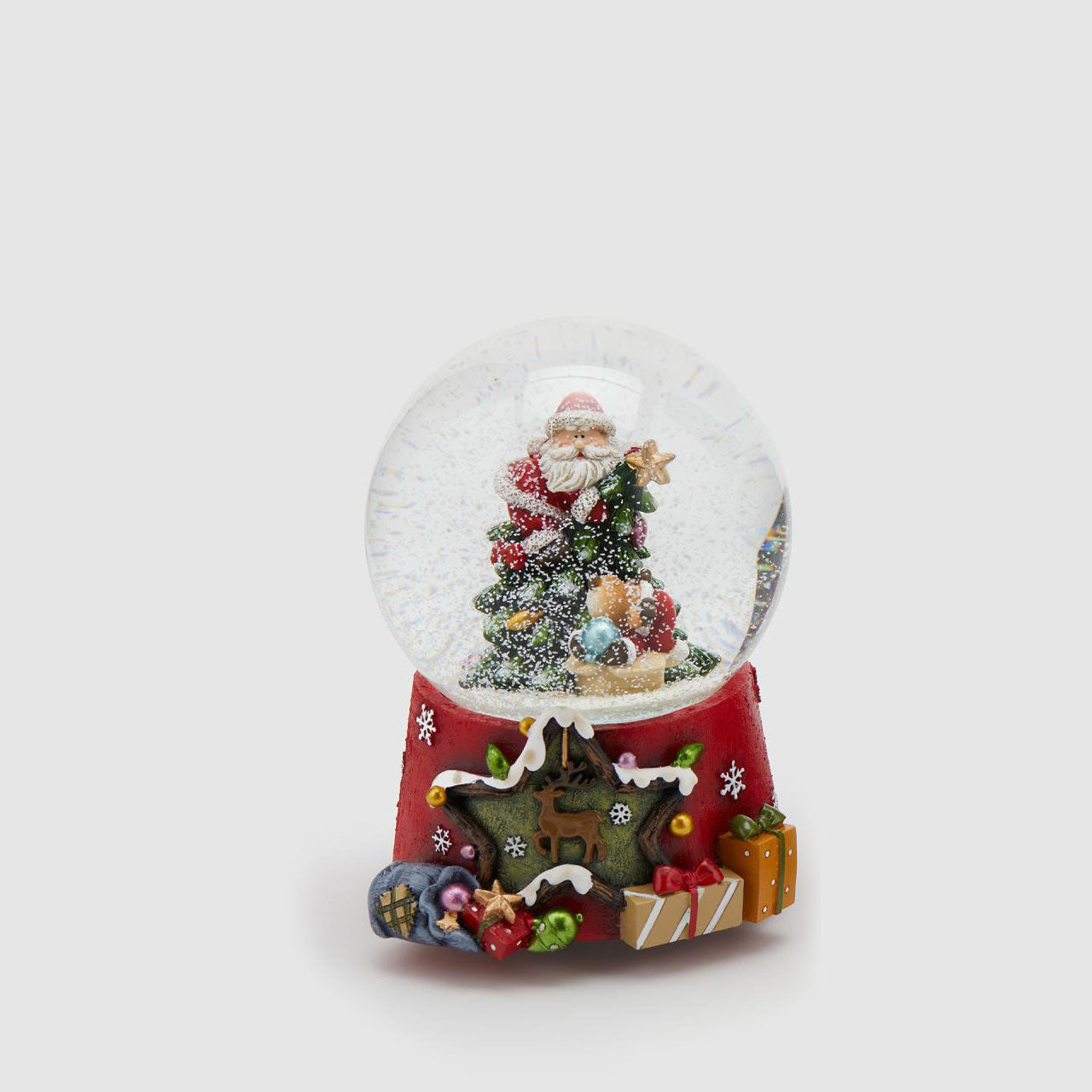 EDG Palla Globo di Neve con Babbo Natale c/Carillon 15cm Decorazione Natalizia