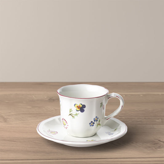VILLEROY & BOCH Petite Fleur Tazza Caffè Moka 100ml con Piattino 13cm Porcellana