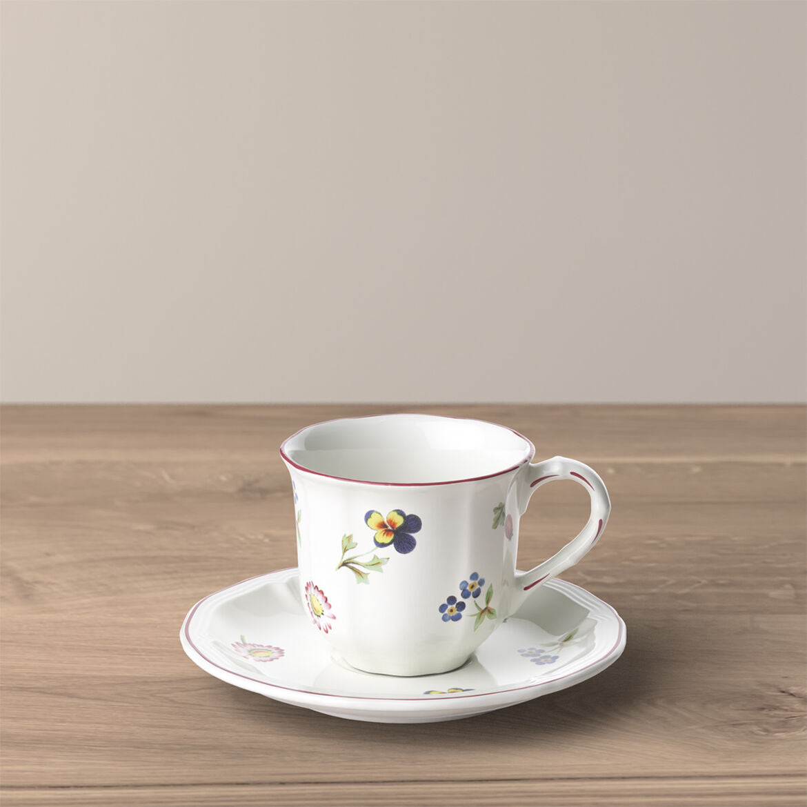 VILLEROY & BOCH Petite Fleur Tazza Caffè Moka Espresso 100ml con Piattino 13cm Porcellana