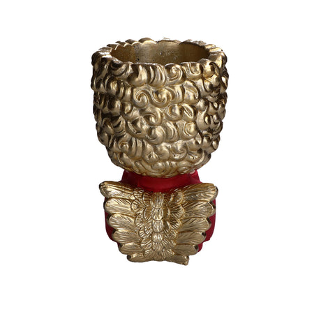 RITUALI DOMESTICI Amorino Cachepot Portavaso Rosso Oro 20cm Cemento