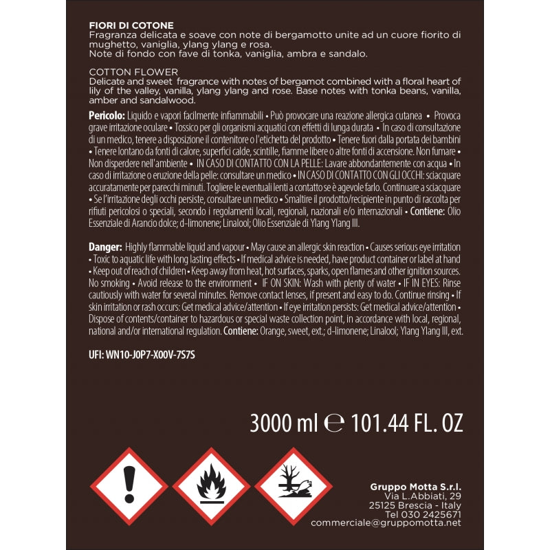 MUHA' Profumatore Diffusore Art Rosa con Ricamo 3000ml Fiori di Cotone