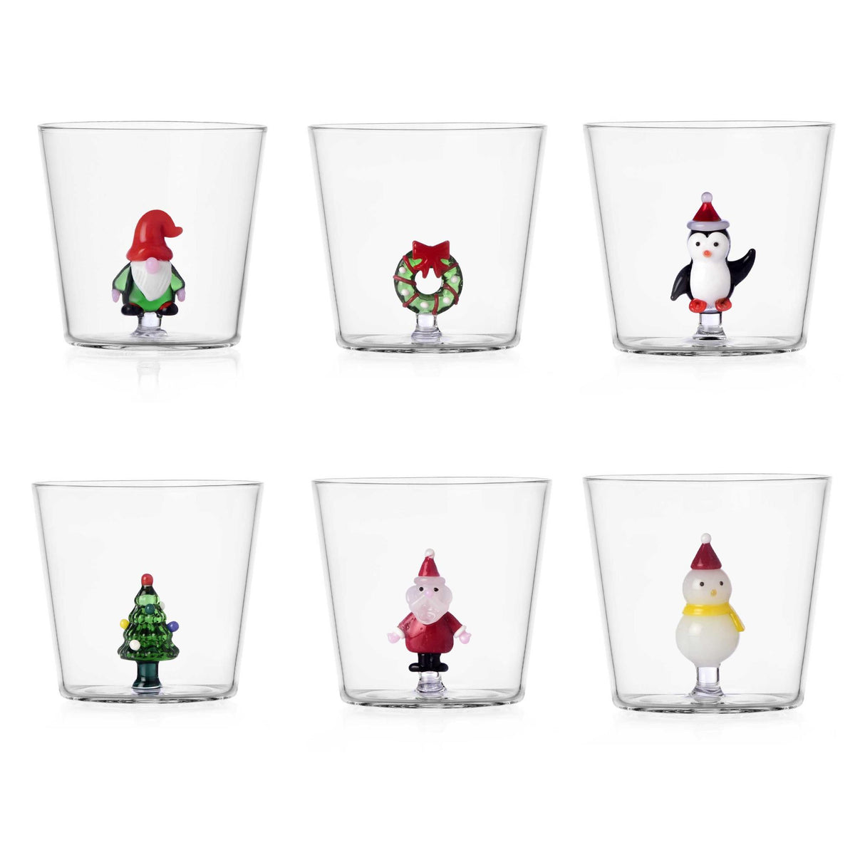 ICHENDORF Christmas Tales Set 6 Pezzi Bicchieri Tumbler 350ml Vetro Borosilicato