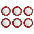 Set 6 piatti fondi Villeroy & Boch porcellana decoro natalizio 23 cm