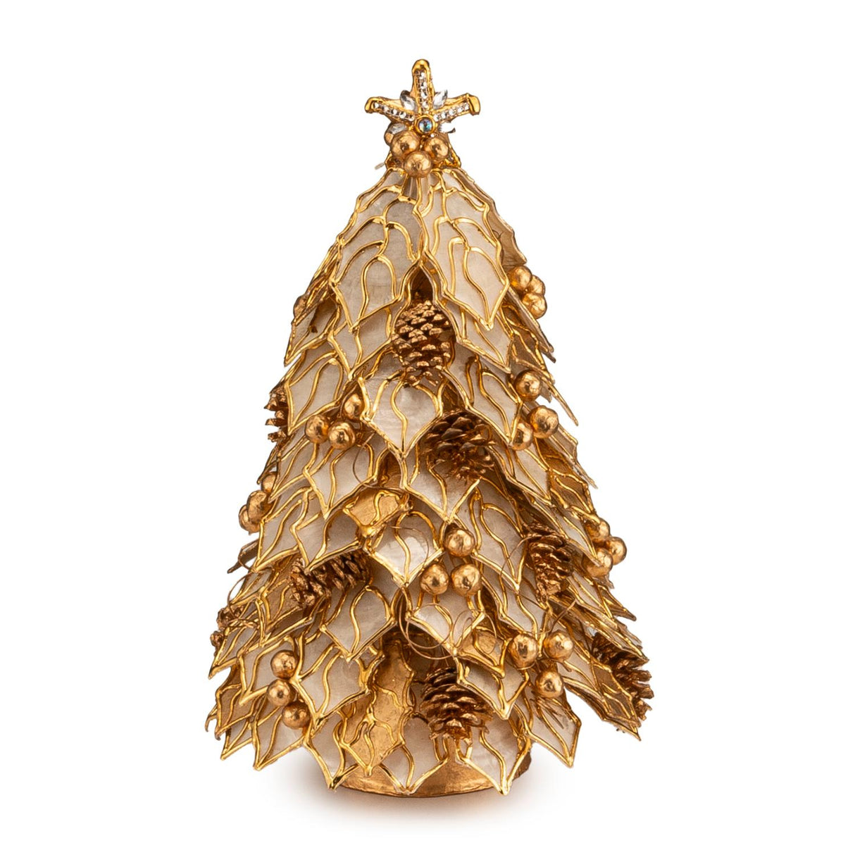 PALAIS ROYAL Albero di Natale Foglie Decorazione Natalizia 41x26cm Oro Resina