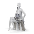 Lladró Figurina Donna Nudo con Scialle Lustro Argento 43x30cm Porcellana