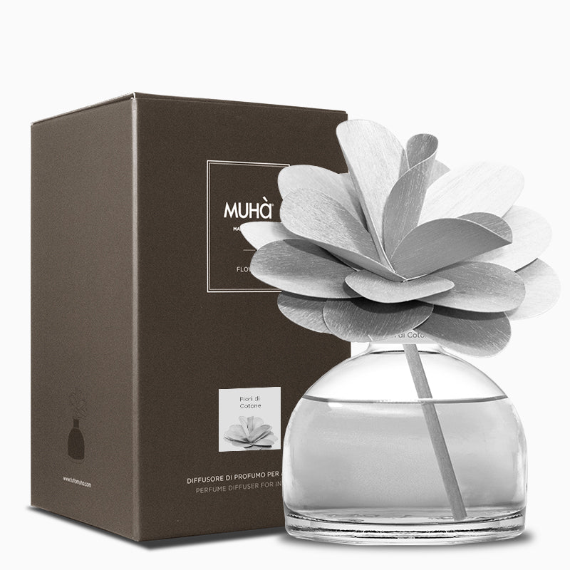 MUHA' Profumatore d'Ambiente Diffusore Flower 200ml Fiori di Cotone