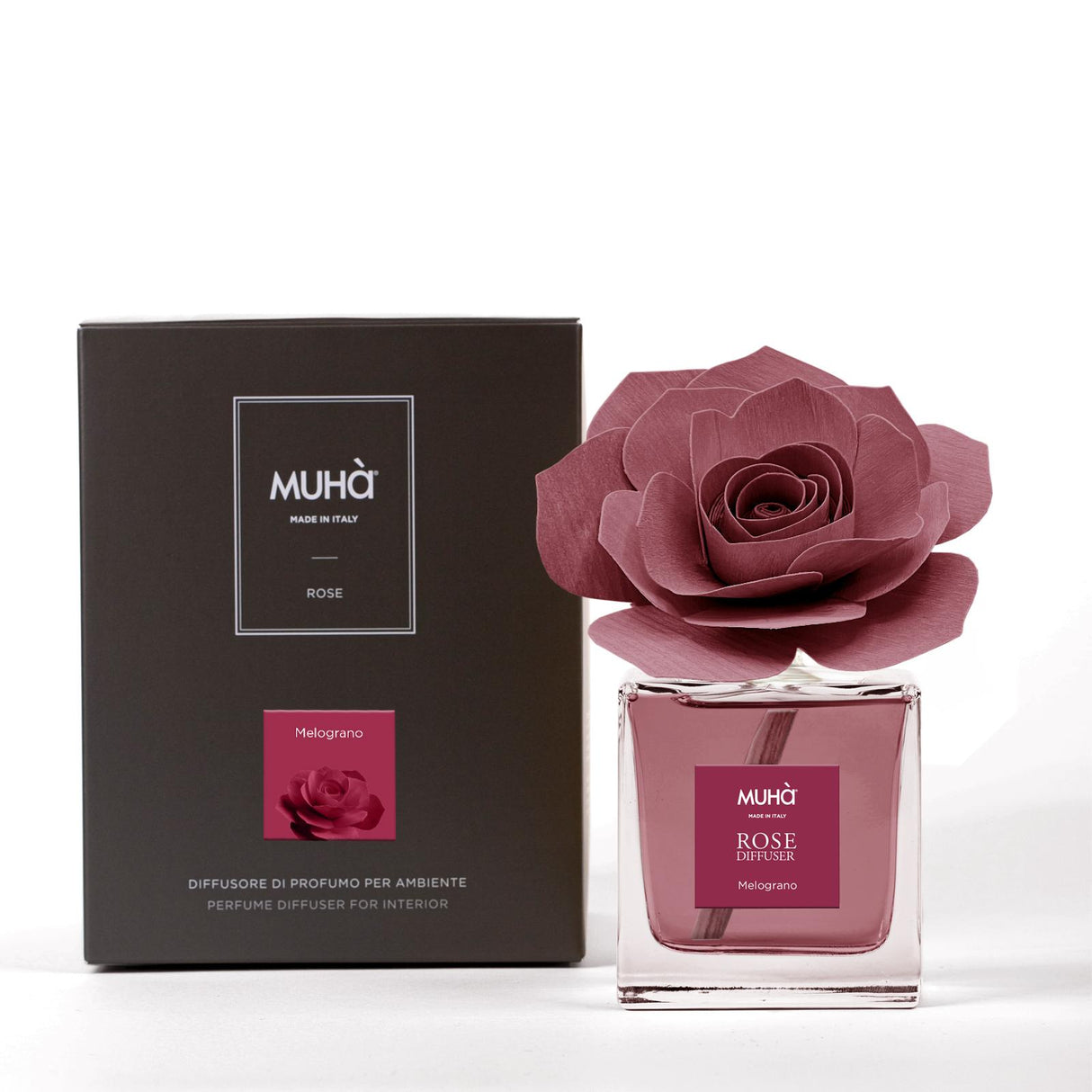 MUHA' Profumatore d'Ambiente Diffusore Rosa 100ml Melograno