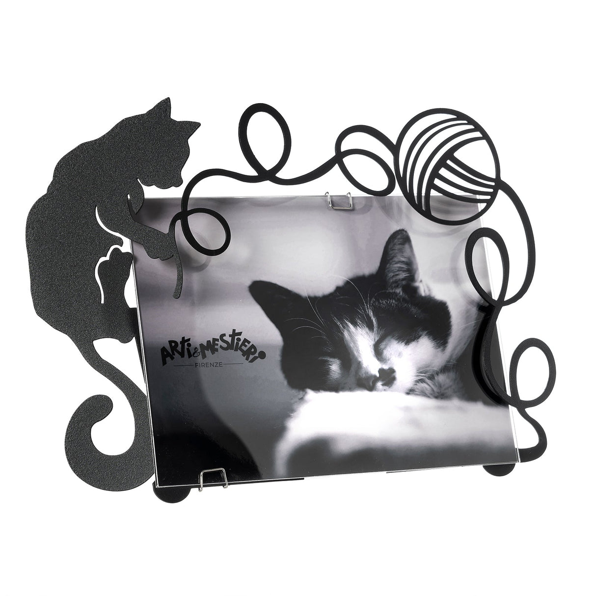 ARTI & MESTIERI Portafoto di Design "Gatto Gomitolo" 20x29cm