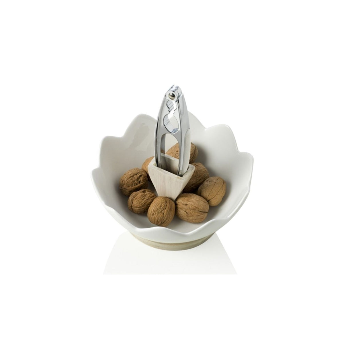 BRANDANI ZigoZago Nut Bowl 20x20cm White Bamboo Porcelain