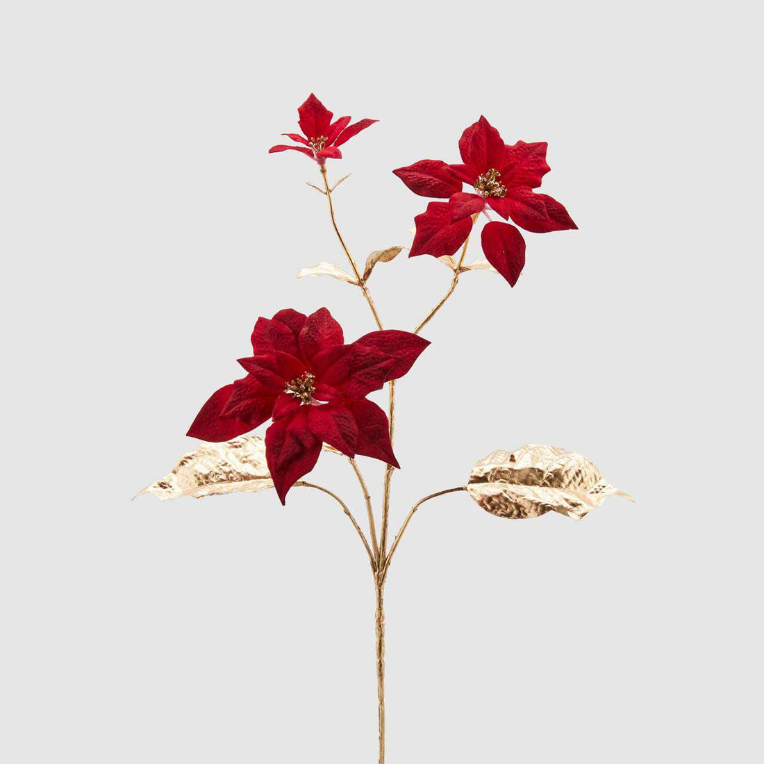 EDG Decorazione Natalizia Stella di Natale Rosso Oro 72cm Tessuto