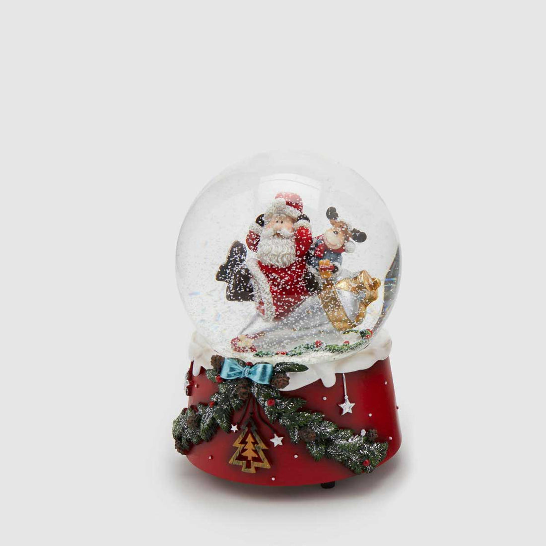 EDG Palla Globo di Neve con Babbo Natale c/Carillon 15cm Decorazione Natalizia