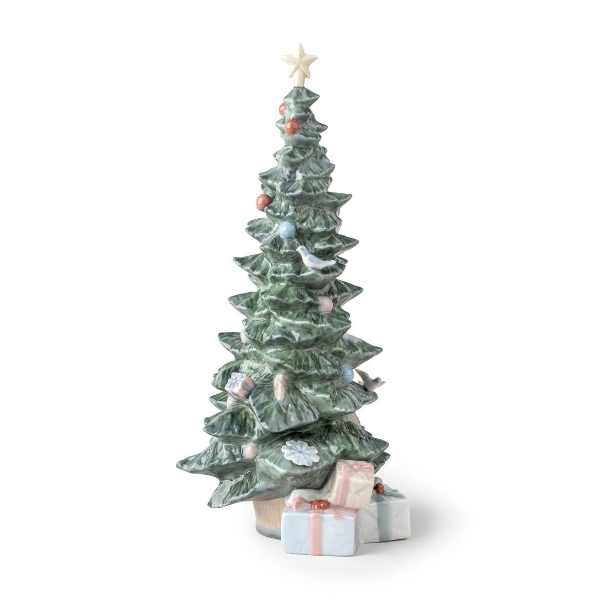 LLADRO' Figurina Albero di Natale con Regali 26x11cm Porcellana
