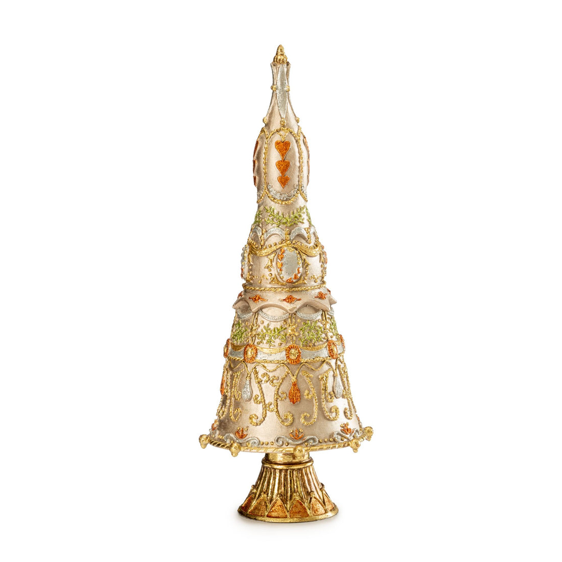 Palais Royal - Decorazione Natalizia Albero di Natale 43 cm Bianco Oro Resina 1022234