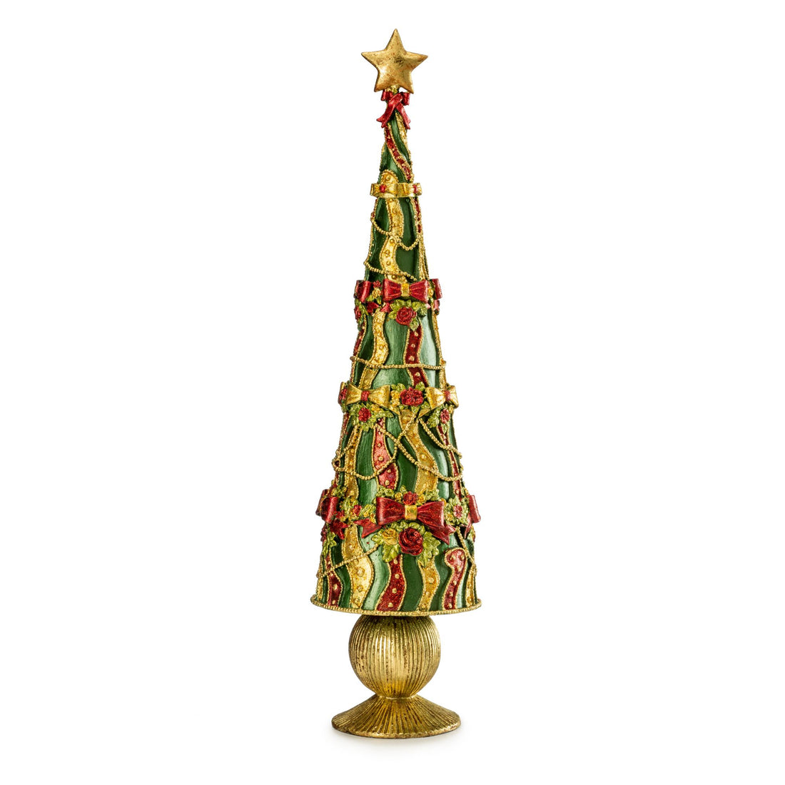 Palais Royal - Decorazione Natalizia Albero di Natale 36 cm Verde Oro Resina 1022239