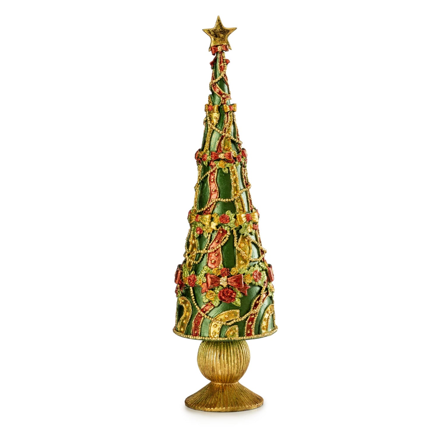 Palais Royal - Decorazione Natalizia Albero di Natale 48 cm Verde Oro Resina 1022242