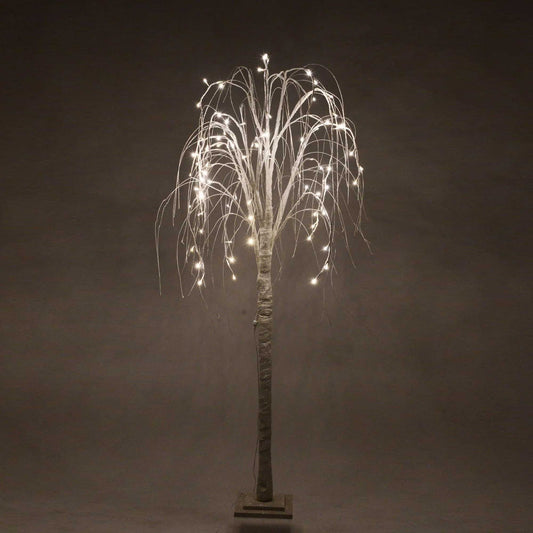 BIANCHI DINO - Salice Glitterato 84 LED H 180 cm Albero di Natale Decorazione Bianco