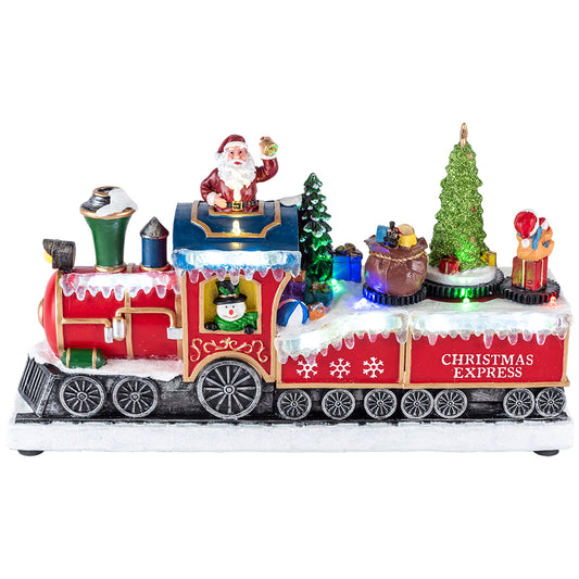 TIMSTOR Treno di Natale Decorazione Natalizia con LED e Movimento 35x22,5cm