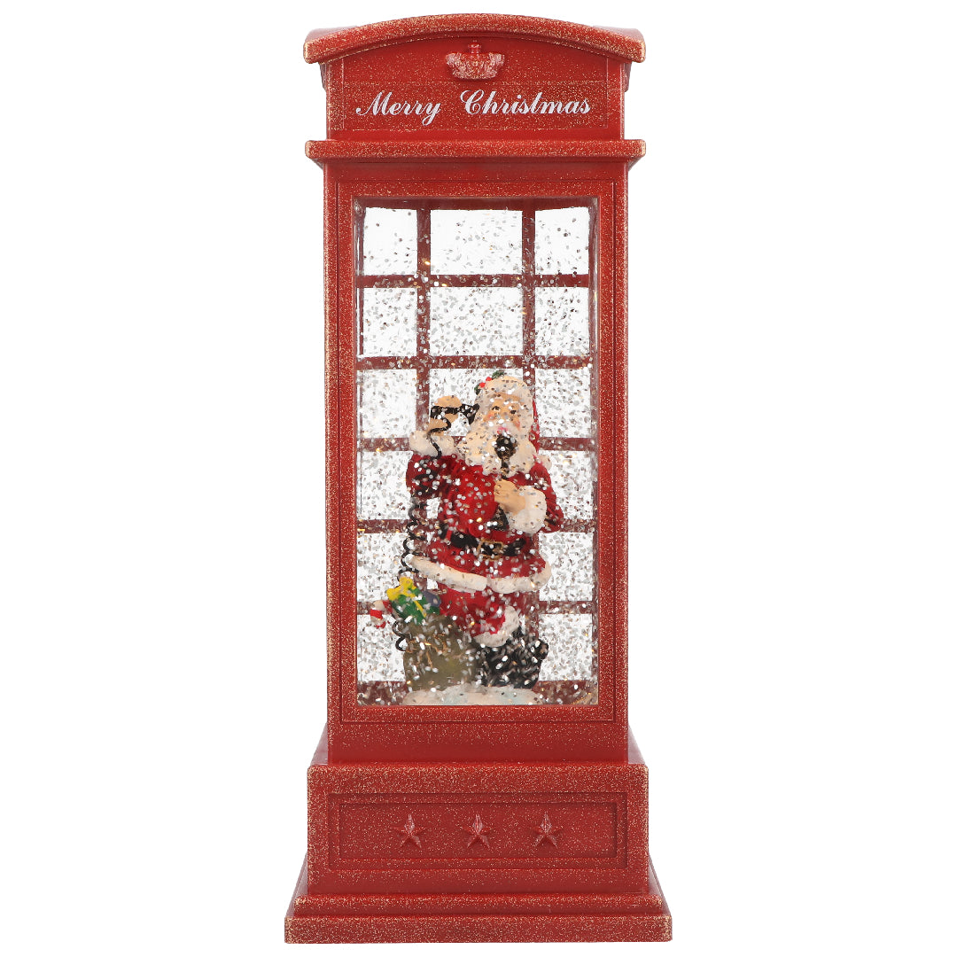 TIMSTOR Lanterna Cabina Telefonica Babbo Natale 24cm Decorazione Natalizia