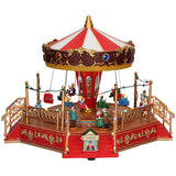 TIMSTOR Carosello Musicale con LED Decorazione Natalizia 36x27cm