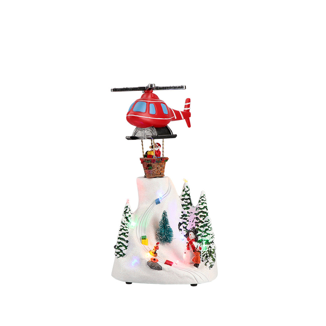 TIMSTOR Villaggio Scena Paesaggio di Natale Animato Decorazione Natalizia 35cm LED