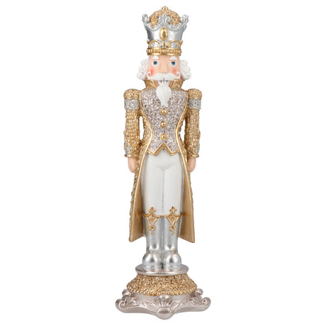 TIMSTOR - Schiaccianoci Nutcracker Soldatino Decorazione Natalizia 26cm Oro Argento