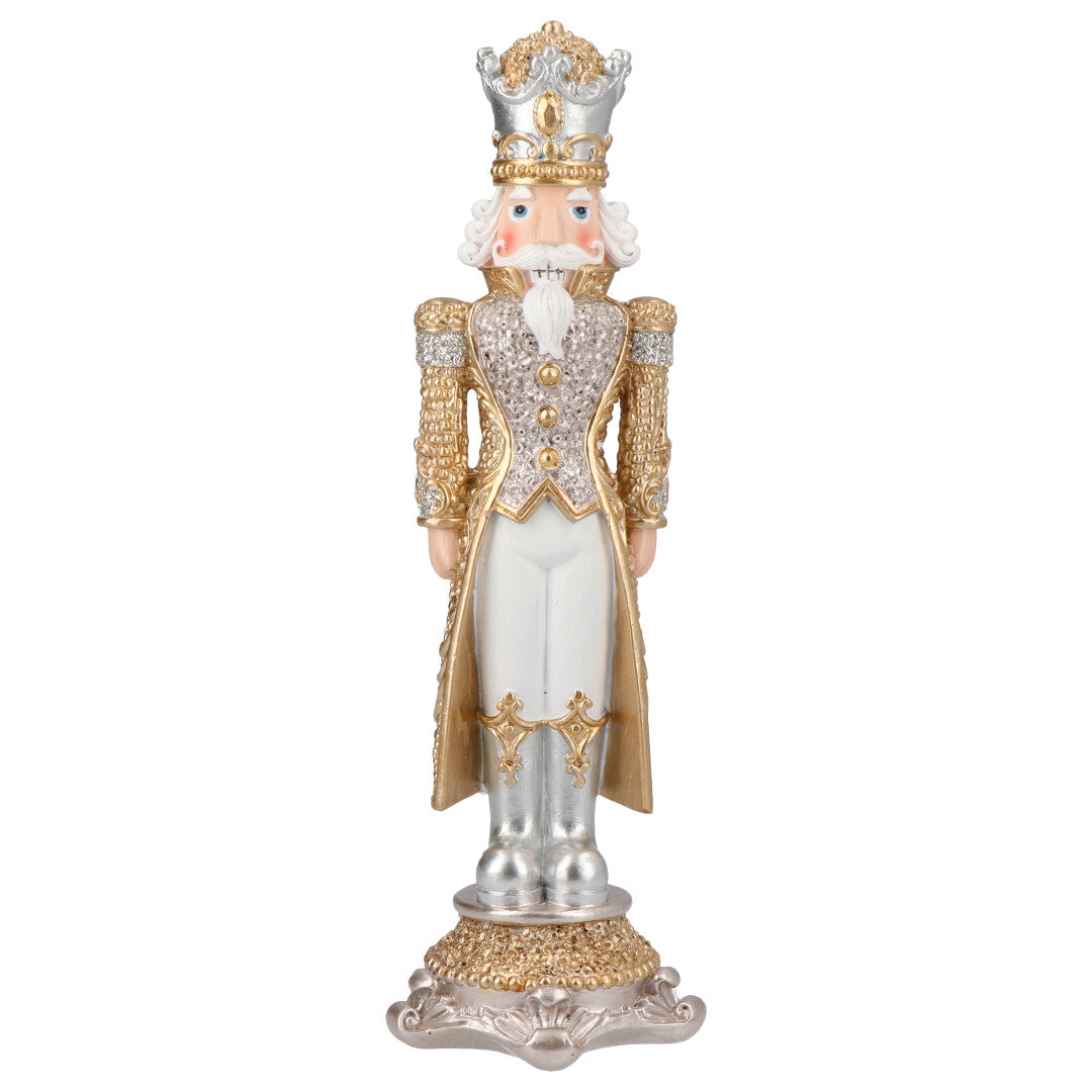 TIMSTOR - Schiaccianoci Nutcracker Soldatino Decorazione Natalizia 26cm Oro Argento