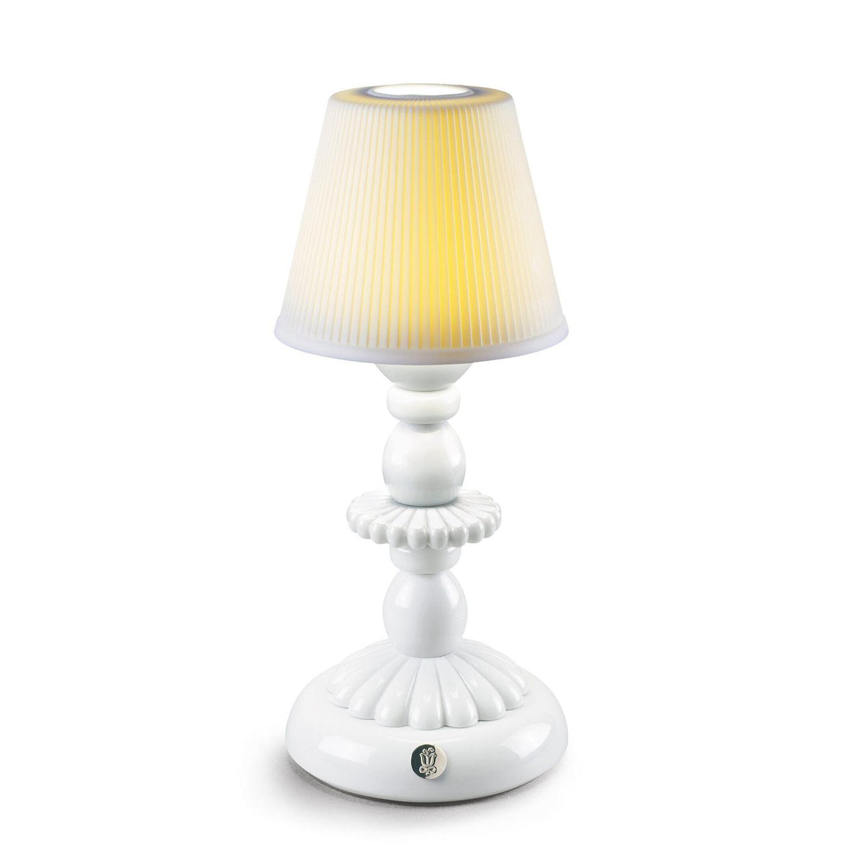 LLADRO' Lampada da Tavolo Firefly Lotus Bianco 28x12cm Porcellana