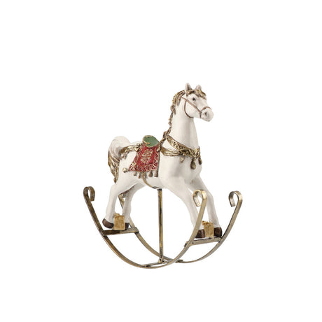 TIMSTOR - Cavallo a Dondolo Decorazione Natalizia 23cm Resina Metallo