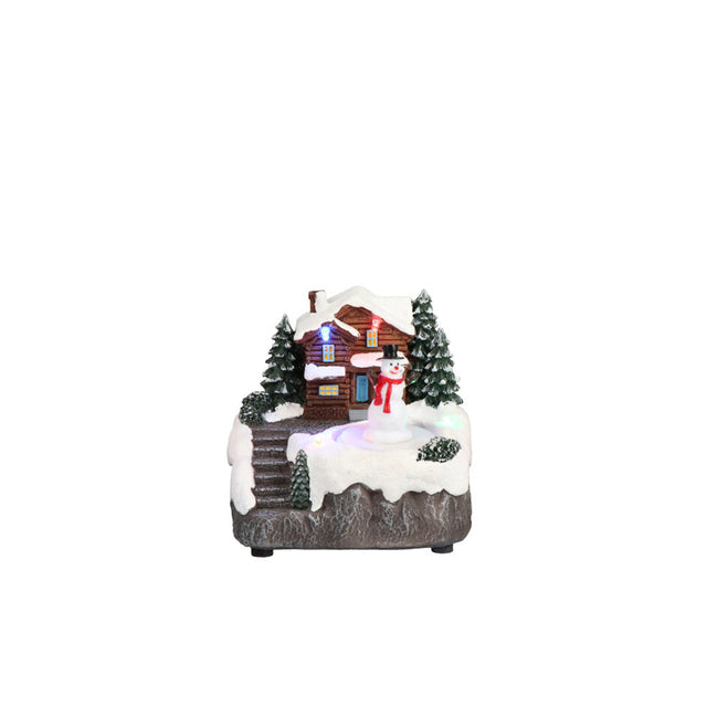 TIMSTOR Villaggio Scena Paesaggio di Natale Animato Decorazione Natalizia 13,5cm LED