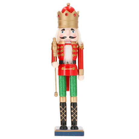 TIMSTOR - Schiaccianoci Soldatino Nutcracker con Scettro 43cm Legno Decorazione Natalizia