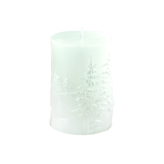 MASCAGNI CASA - Candela di Natale Bianca 10,5 cm Decorazione Natalizia Cero