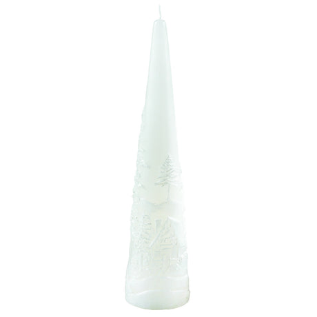 MASCAGNI CASA - Candela di Natale Bianca Albero 30 cm Decorazione Natalizia Cero