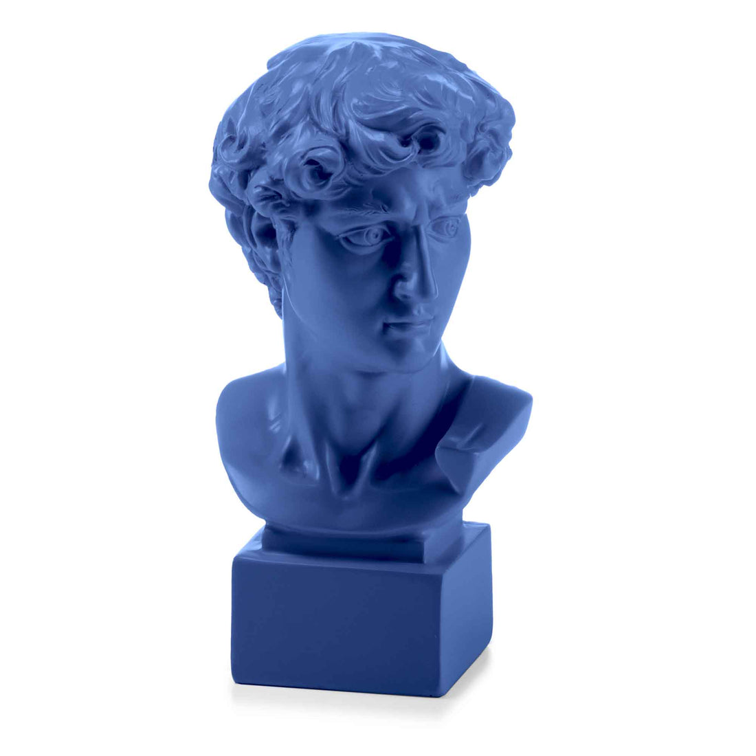 PALAIS ROYAL Busto Scultura Figura David di Michelangelo Blu 50cm Resina