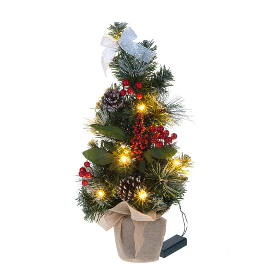 BIANCHI DINO - Albero di Natale da Tavolo Abete Decorazione Natalizia 10 LED 50 cm