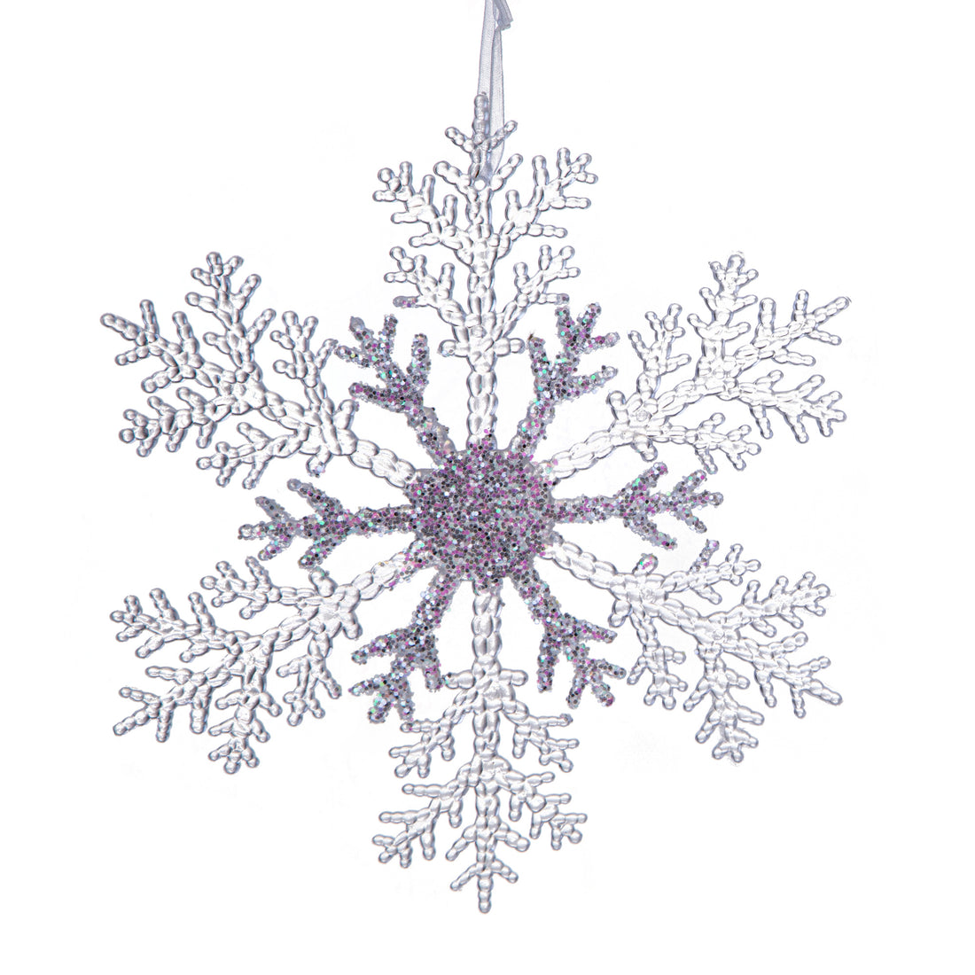 BIANCHI DINO - Pendaglio Fiocco di Neve 21 cm Decorazione Natalizia Resina