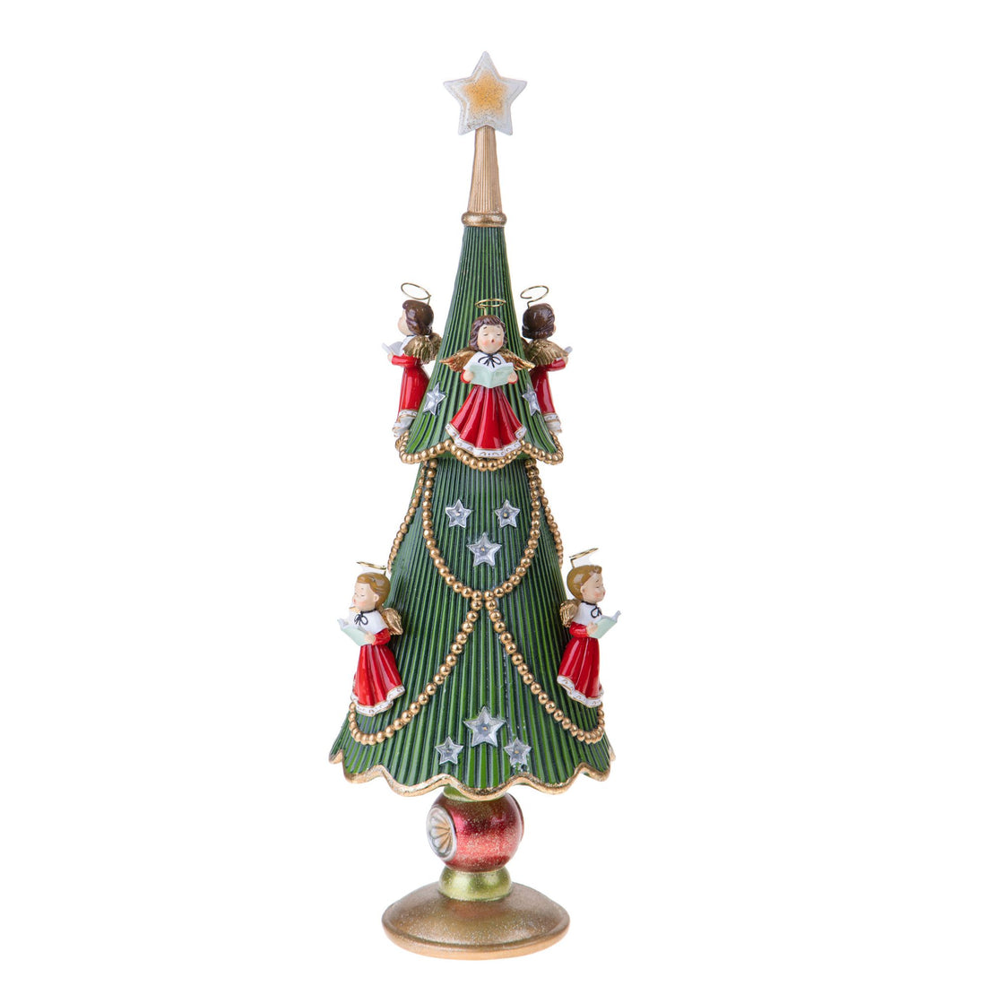 BIANCHI DINO - Albero di Natale LED c/ Angeli Decorazione Natalizia 60 cm Resina