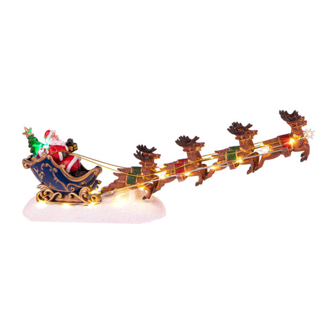 BIANCHI DINO -Santa Slitta Volante LED Decorazione Natalizia 31,5 cm Resina