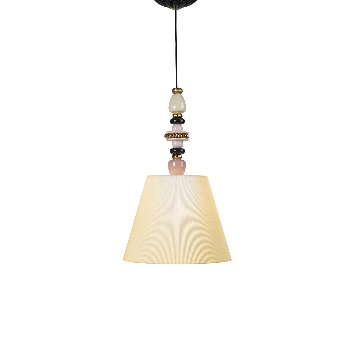 LLADRO' Lampadario Firefly Rosa e Oro 170x45cm Porcellana