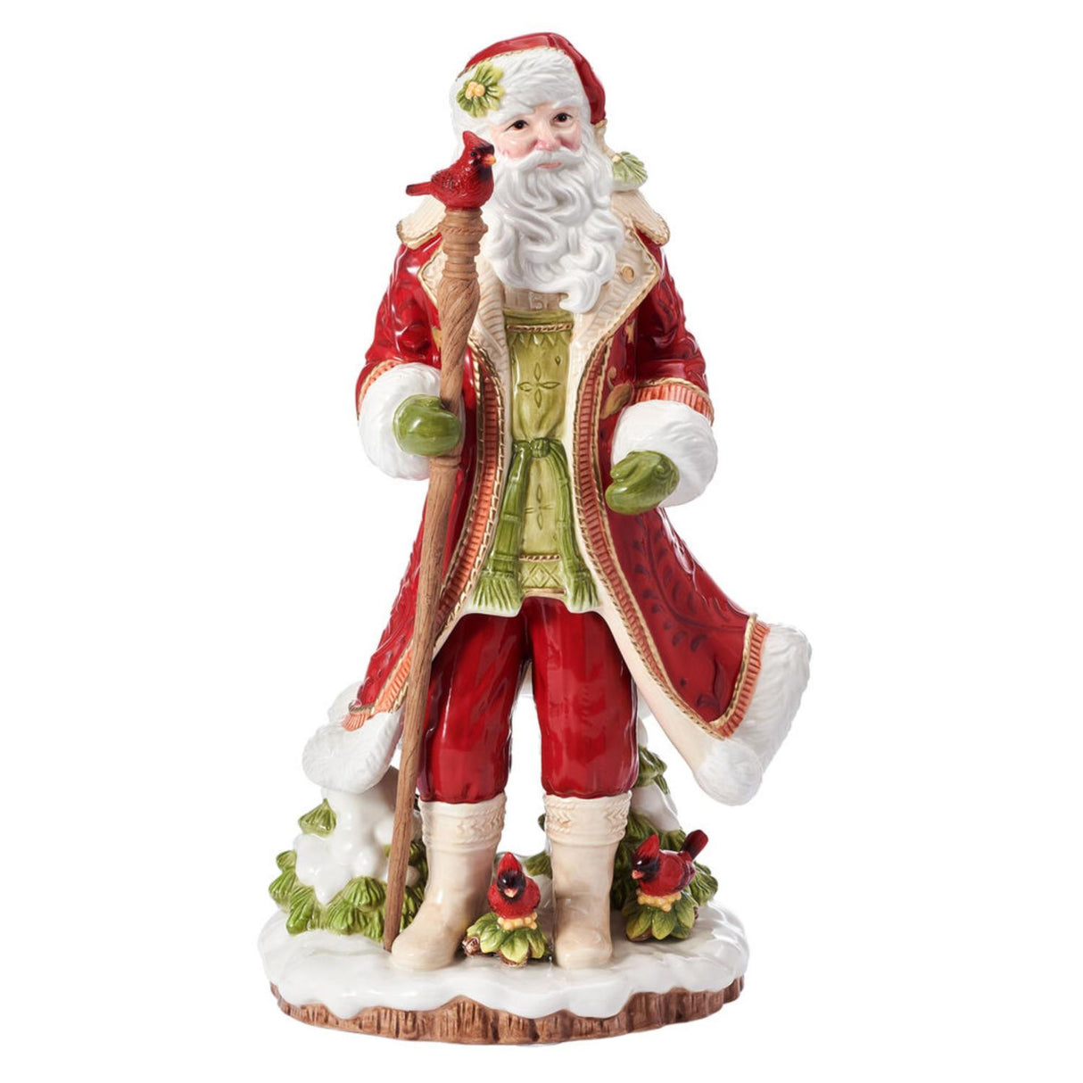FITZ & FLOYD Figura Decorazione Natalizia Babbo Natale 46cm Porcellana