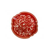 BRANDANI - Filo D'Oro Piatto da Portata Rosso Natale Porcellana Tavola Natalizia 52710