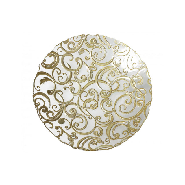BRANDANI - Centrotavola Ciotola Piatto Filo D'Oro 40 cm Vetro 52731