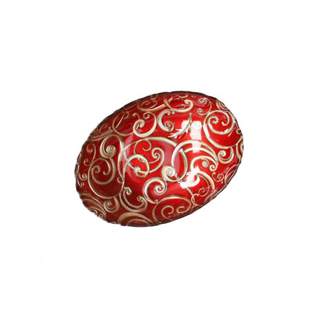 BRANDANI - Coppetta Ciotola Piatto Filo D'Oro 21 cm Rosso Vetro 52738