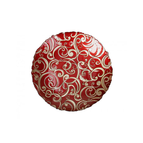 BRANDANI - Centrotavola Ciotola Tavola Natalizia Filo D'Oro 32 cm Rosso Vetro 52741